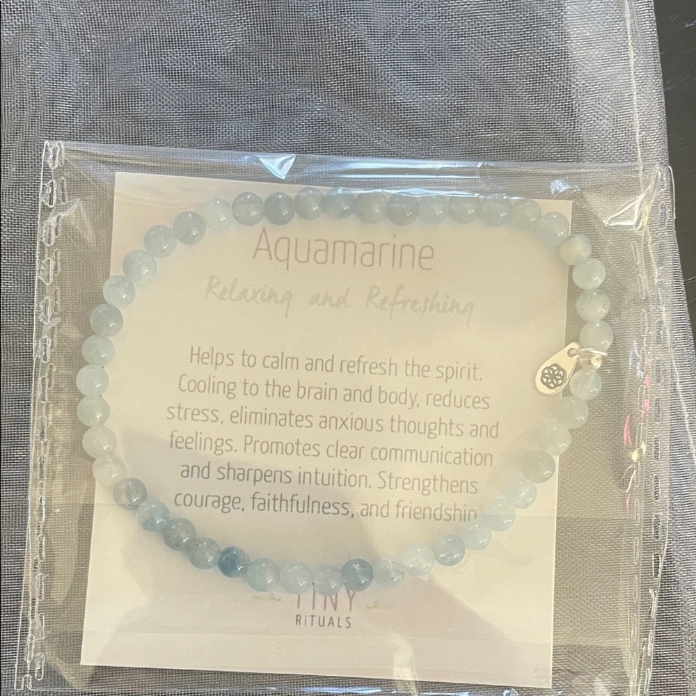 Aquamarine Beaded Bracelet by Tiny Rituals - Picture 2 of 3